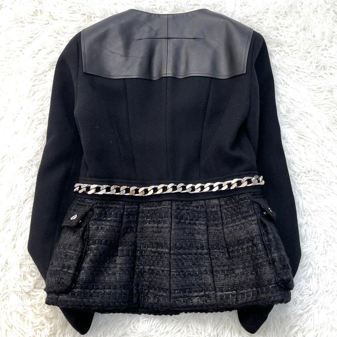 極美品 ジバンシー ナポレオン ノーカラージャケット チェーン 高級 レディース