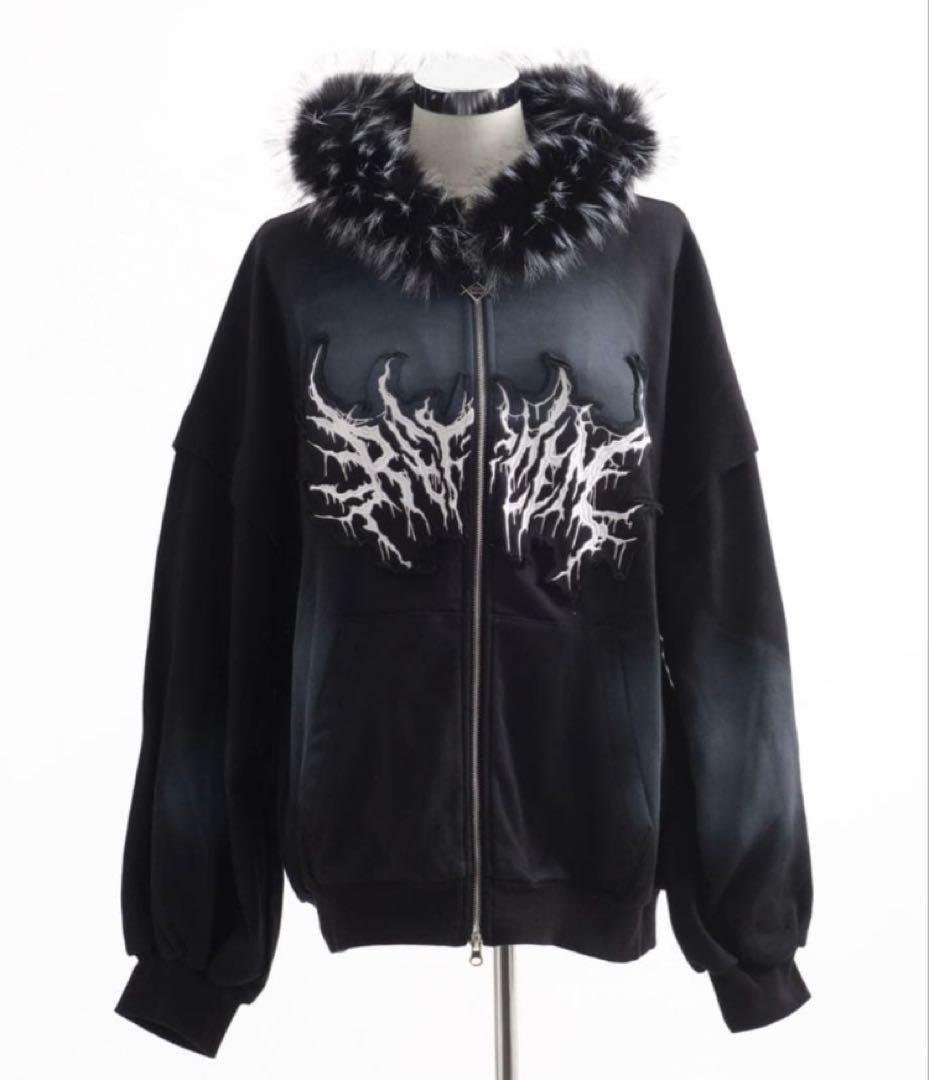 『REFLEM/レフレム』ファー付き顔料加工ZIPパーカー/ジップアップパーカー