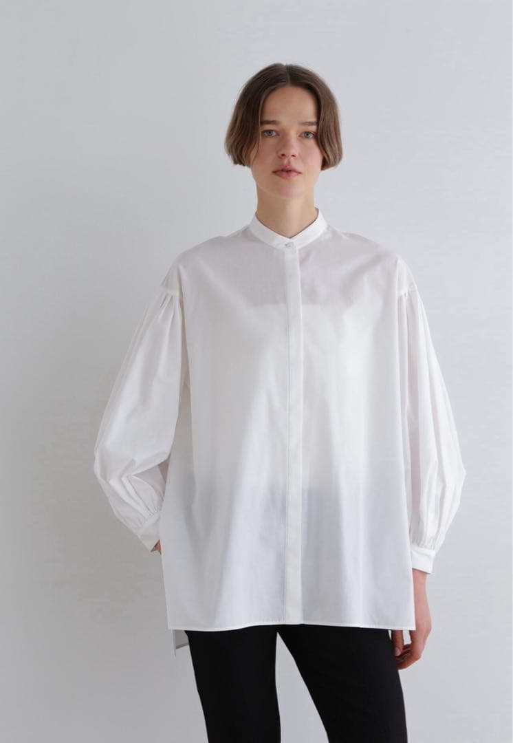 LE PHIL タイプライター ギャザーブラウス ホワイト 24AW 美品