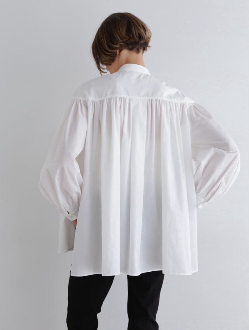 LE PHIL タイプライター ギャザーブラウス ホワイト 24AW 美品