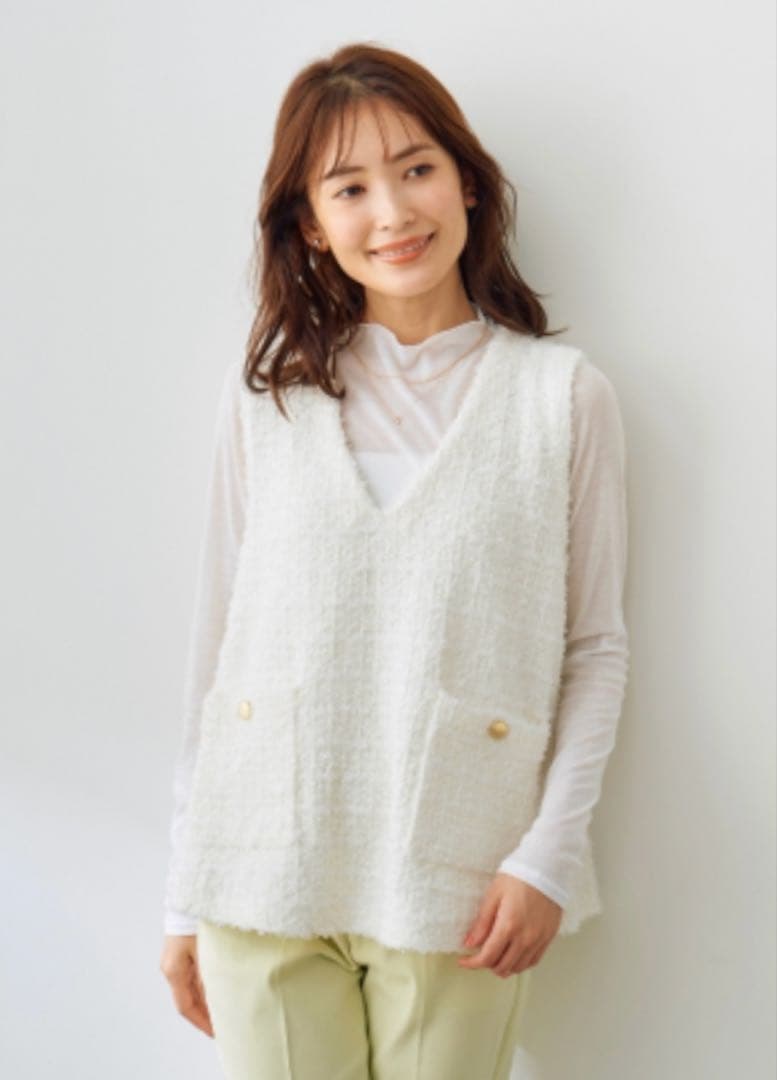 ストラ　Aラインツイードディニットツイードベスト