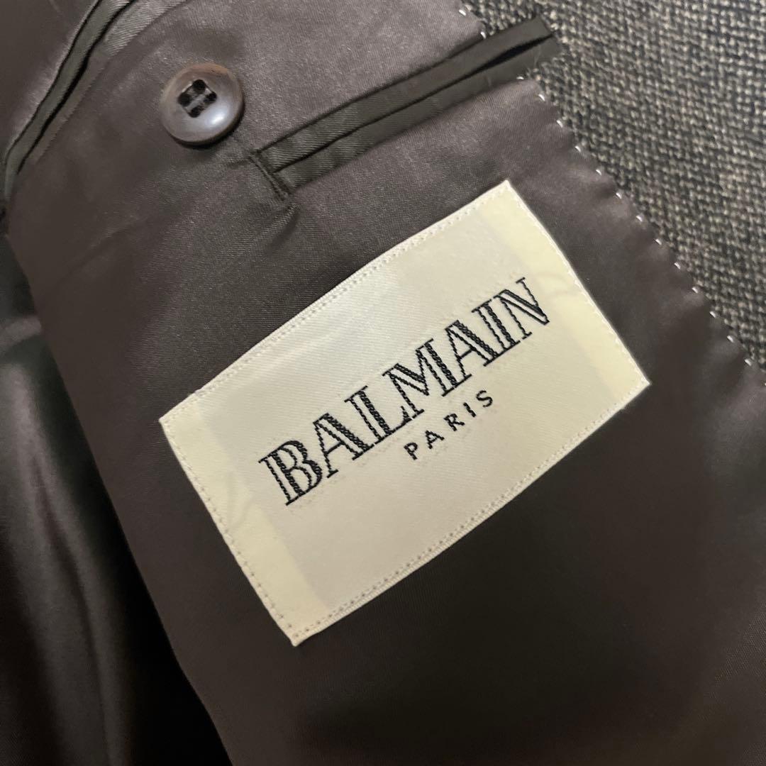 【最高級】BALMAIN アンゴラ100% ツイード テーラードジャケット L
