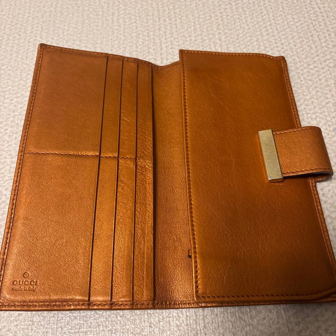 【美品】GUCCI グッチ GG柄 GGキャンバス×レザー 二つ折り 長財布
