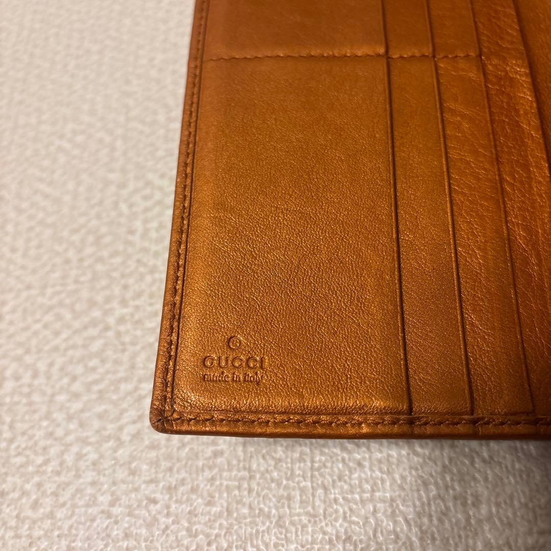 【美品】GUCCI グッチ GG柄 GGキャンバス×レザー 二つ折り 長財布