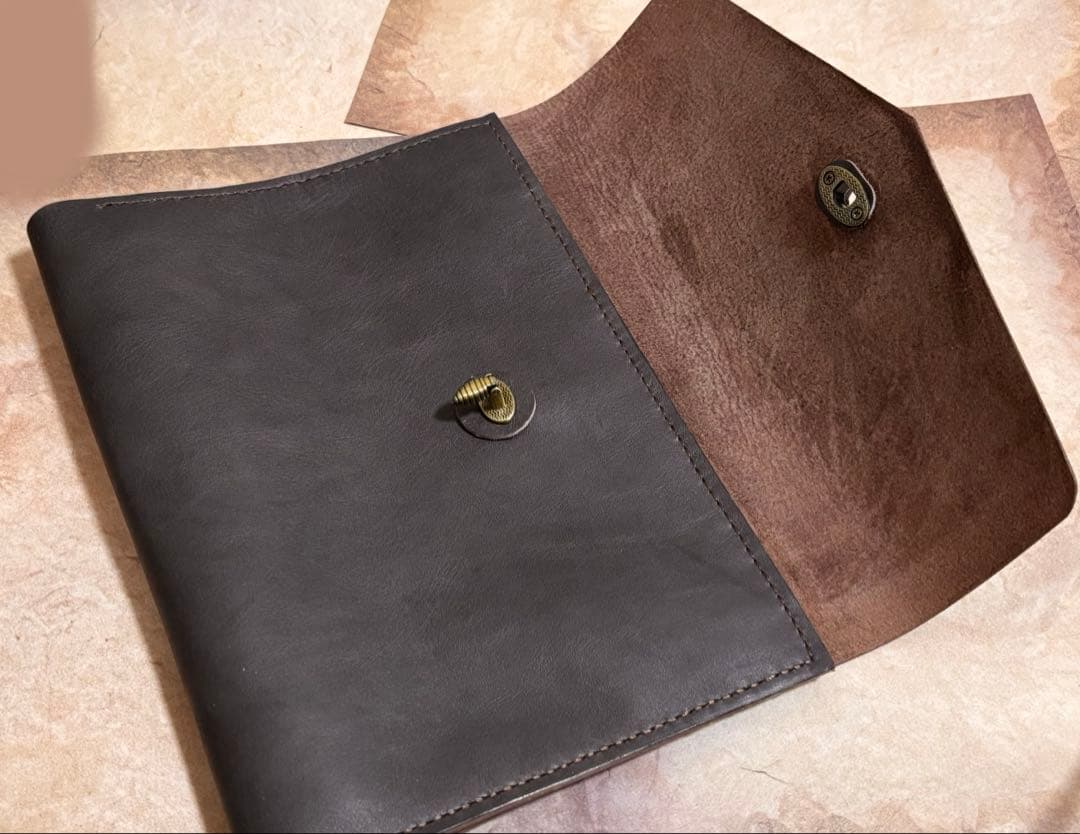 本革　A5サイズ　紙もの　コラージュ収納ファイル　コラージュ収納ポーチ