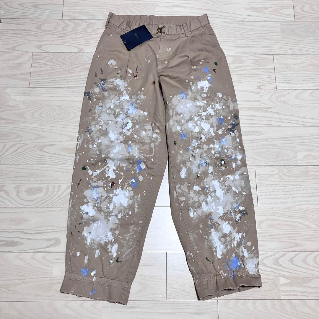 【試着のみ】kolor カラー　24AW チノクロス　ペイントワイドパンツ　1
