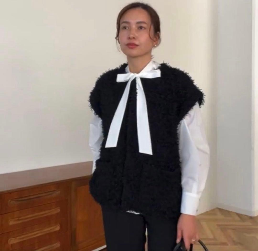 美品 OHGA オーガ モケベスト ブラック