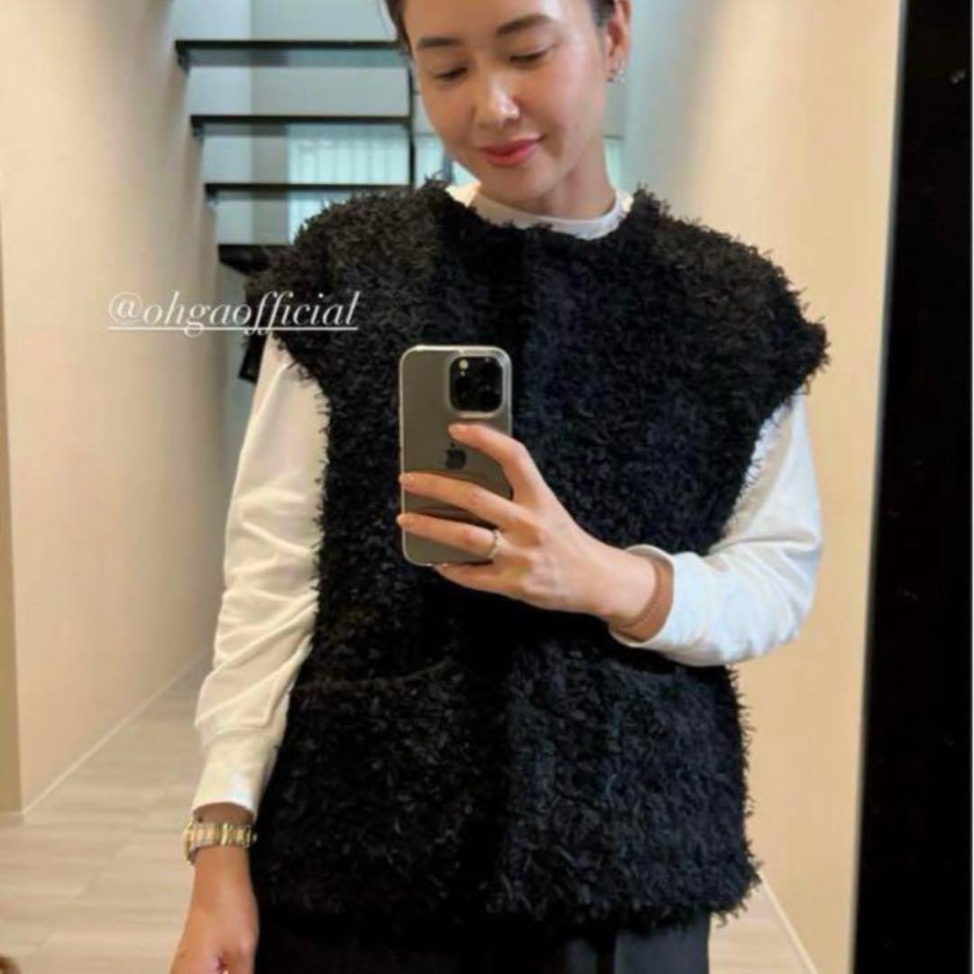 美品 OHGA オーガ モケベスト ブラック