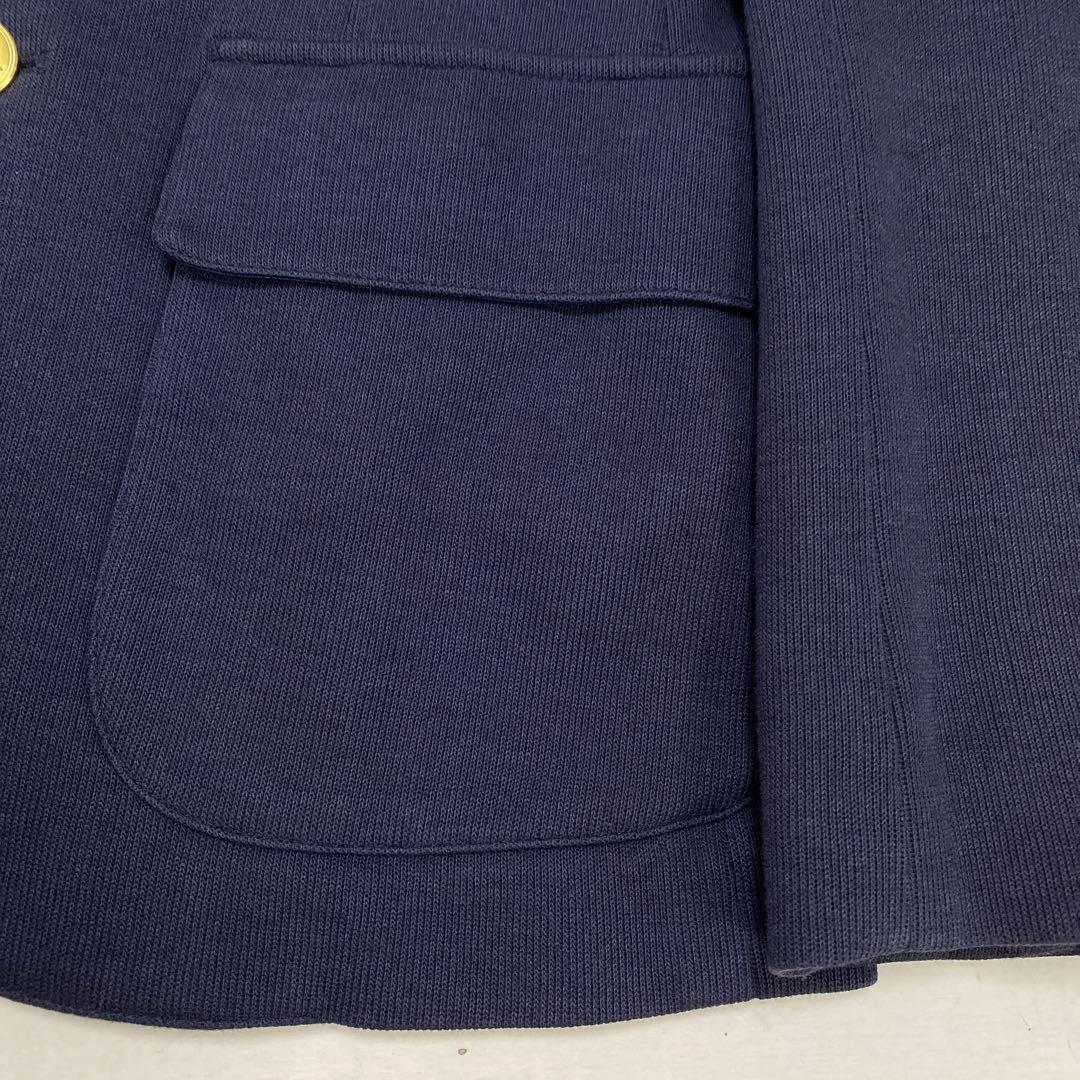 良品　ポロラルフローレン　レディース　ニットコットンブレザー　４　Ｍ相当　紺金