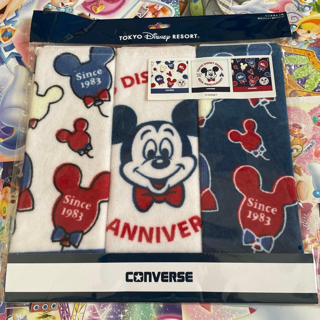 TDR40周年 ×コンバース コラボTシャツ ミニタオル他【新品未開封タグ付き】