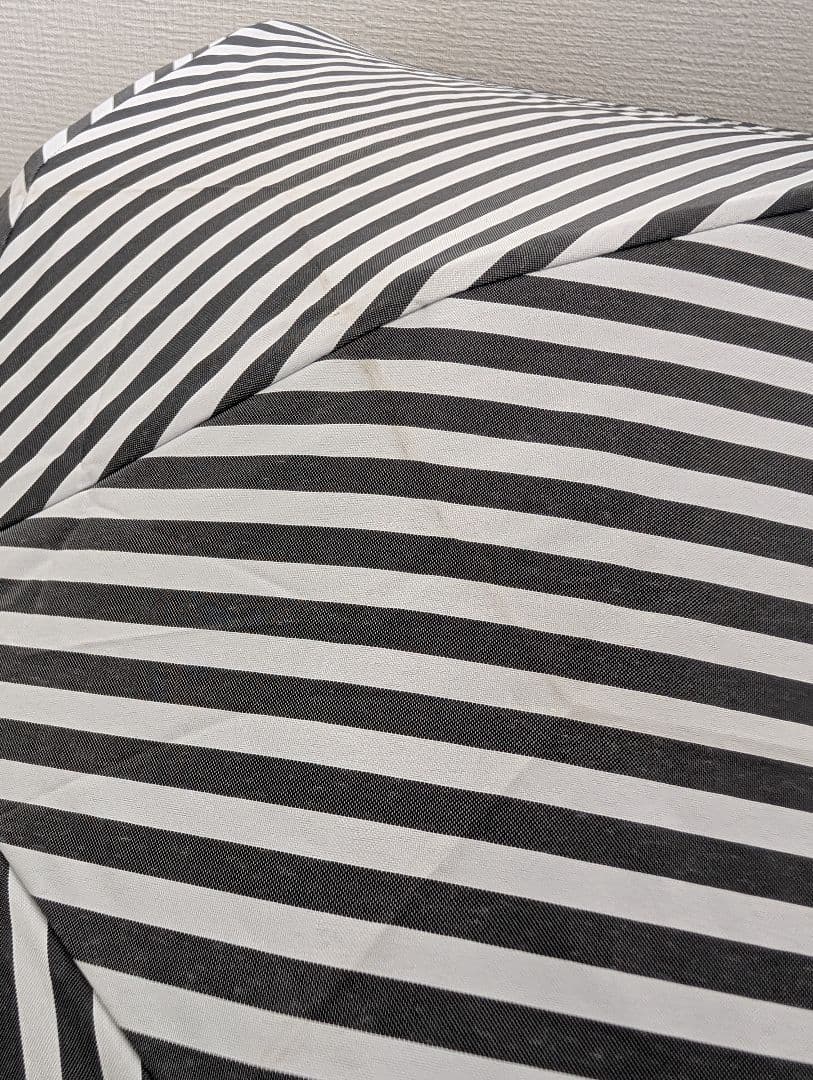 SUN BARRIER 100│折りたたみ日傘 ３段折 / 白黒ストライプ