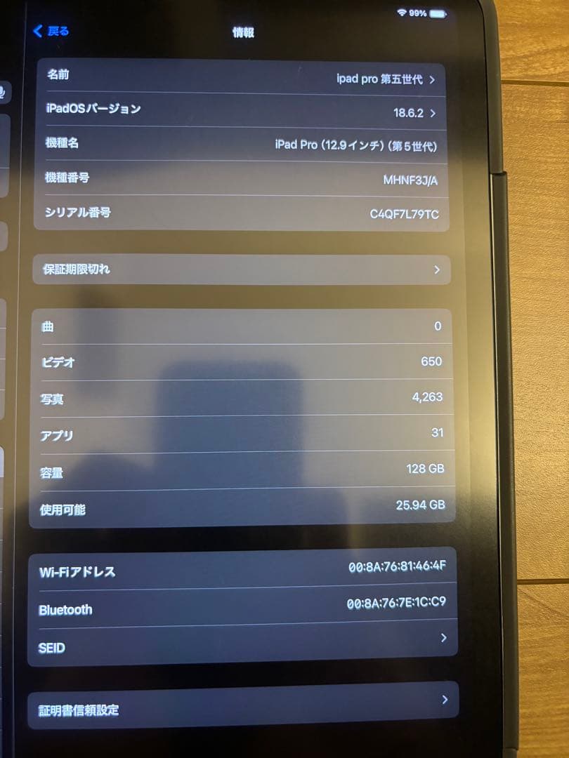 iPad Pro 12.9インチ 128GB Wi-Fiモデル