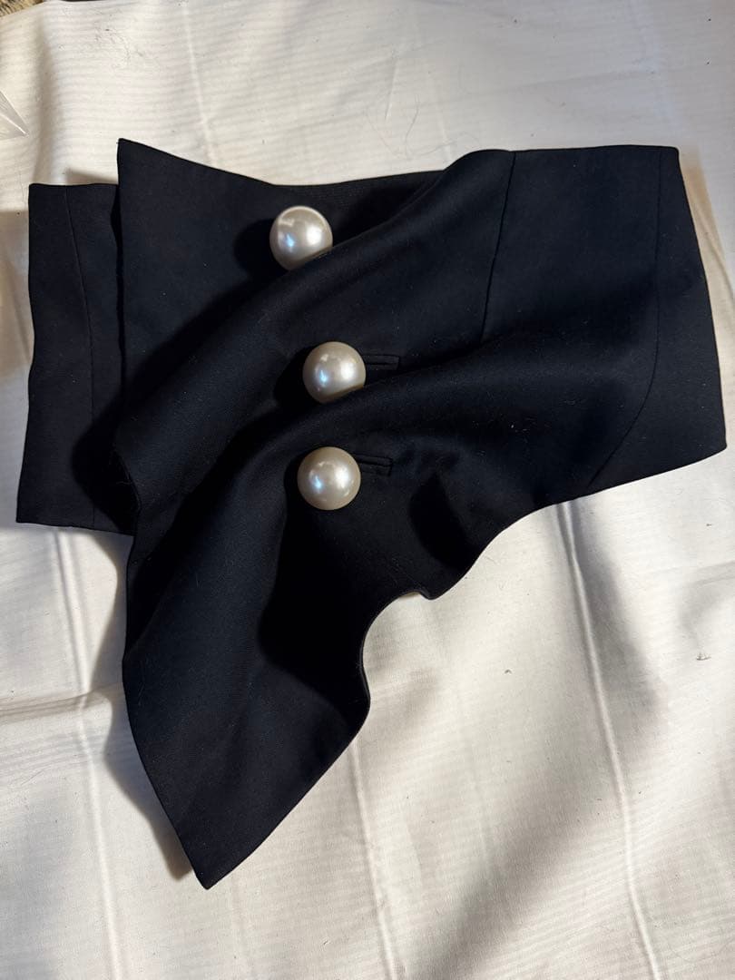 専用ページ kimhekim ベルト ビッグパールボタン ブラック