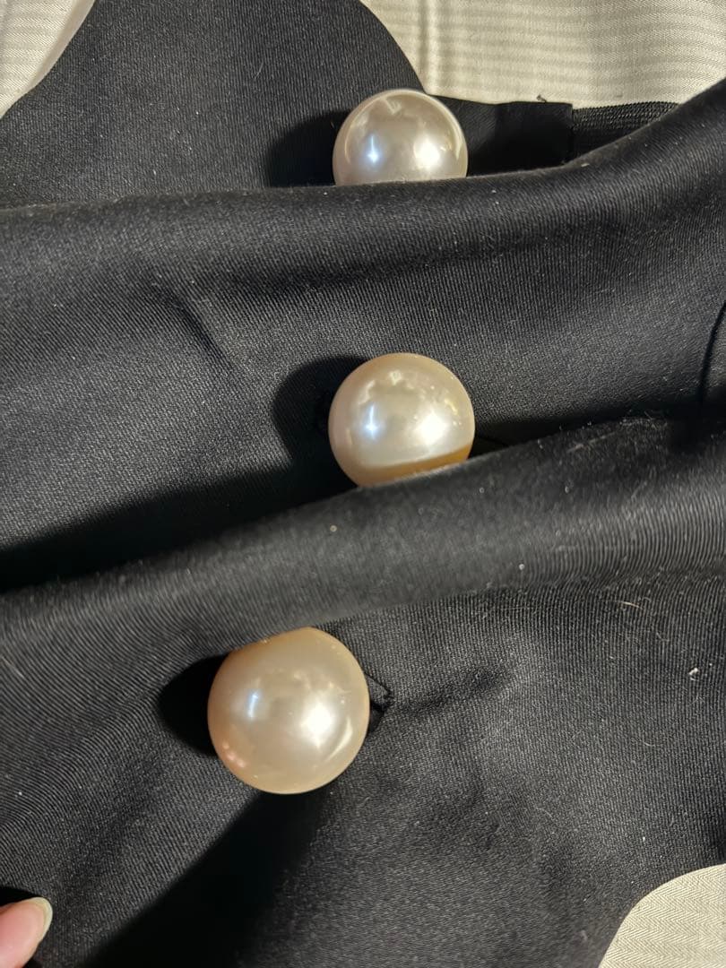 専用ページ kimhekim ベルト ビッグパールボタン ブラック