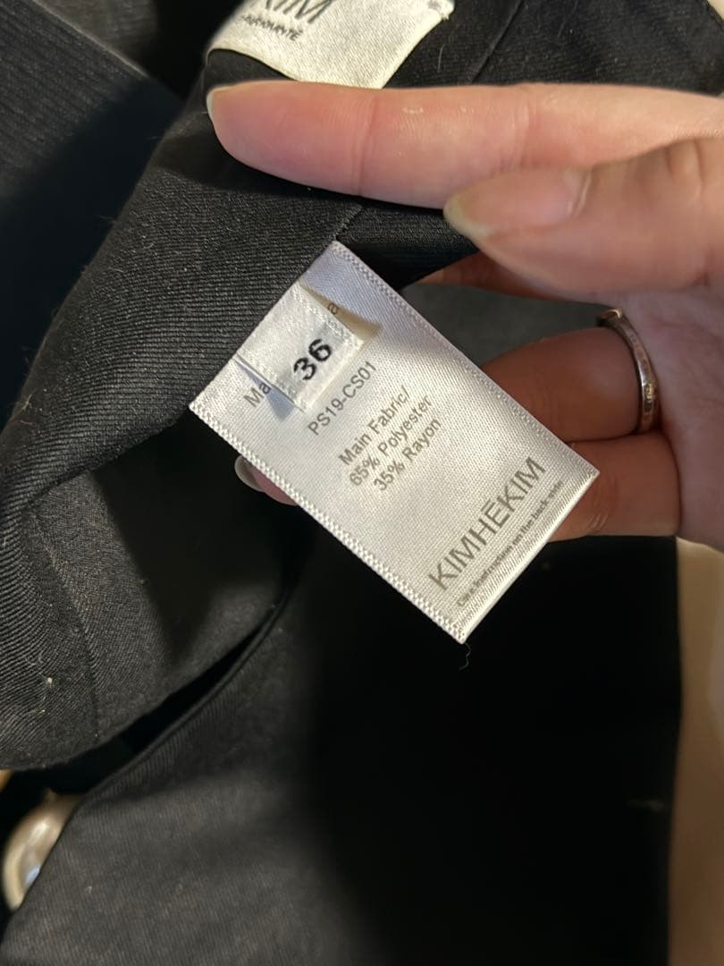 専用ページ kimhekim ベルト ビッグパールボタン ブラック