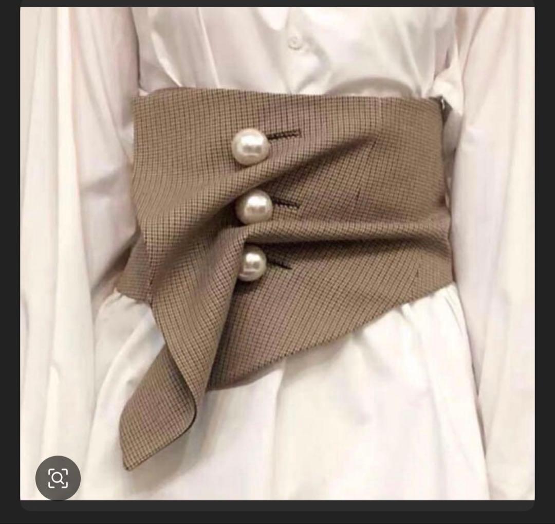 専用ページ kimhekim ベルト ビッグパールボタン ブラック