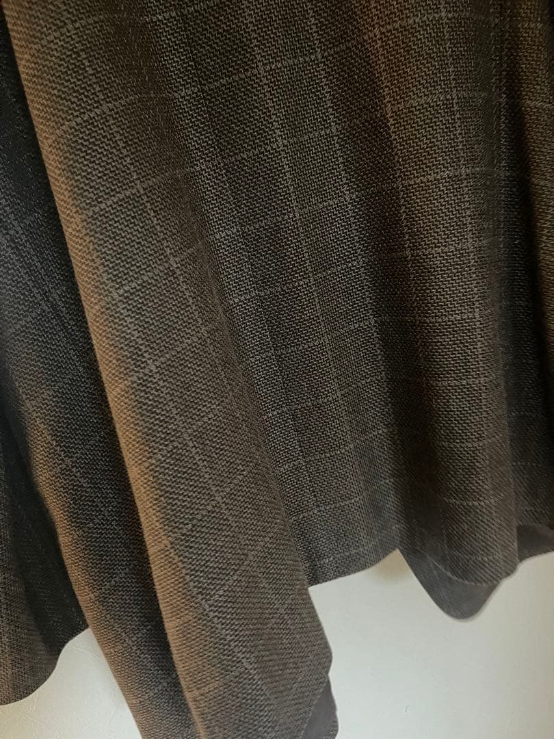 GIORGIO ARMANI テーラードジャケット　シルク混　チェック　ブラウン