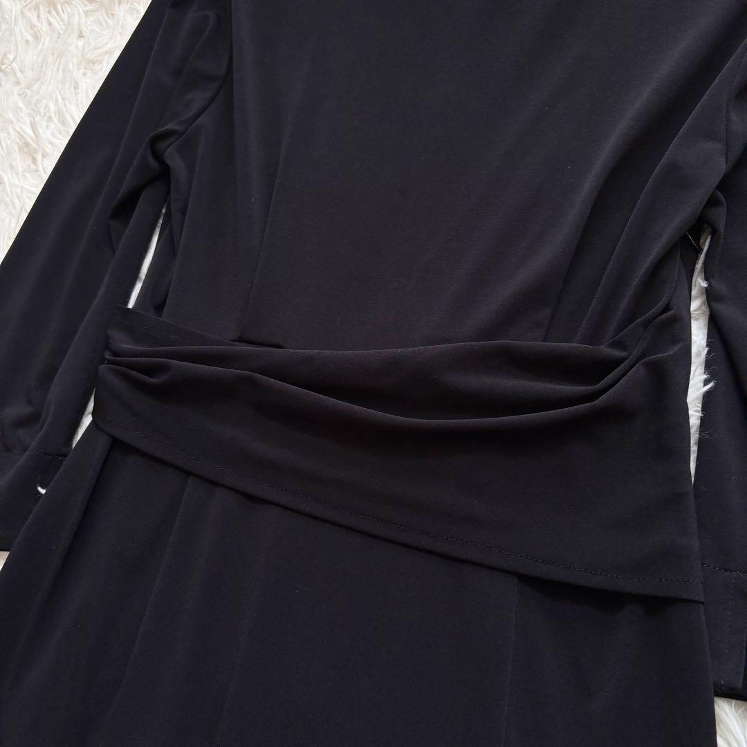 kayme ケイミー ストレッチジャージーワンピース Aライン 洗える 黒 M