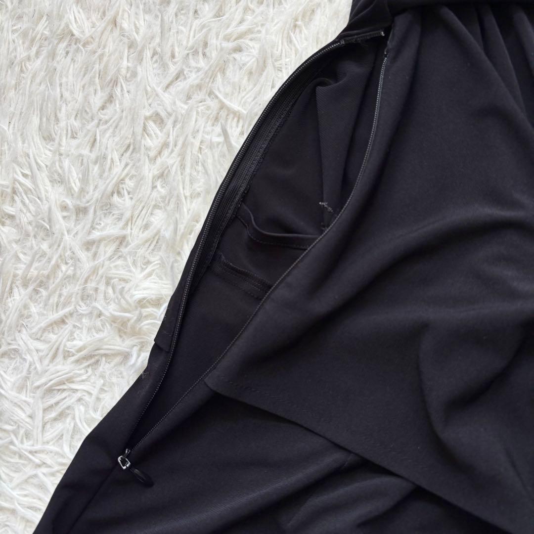 kayme ケイミー ストレッチジャージーワンピース Aライン 洗える 黒 M