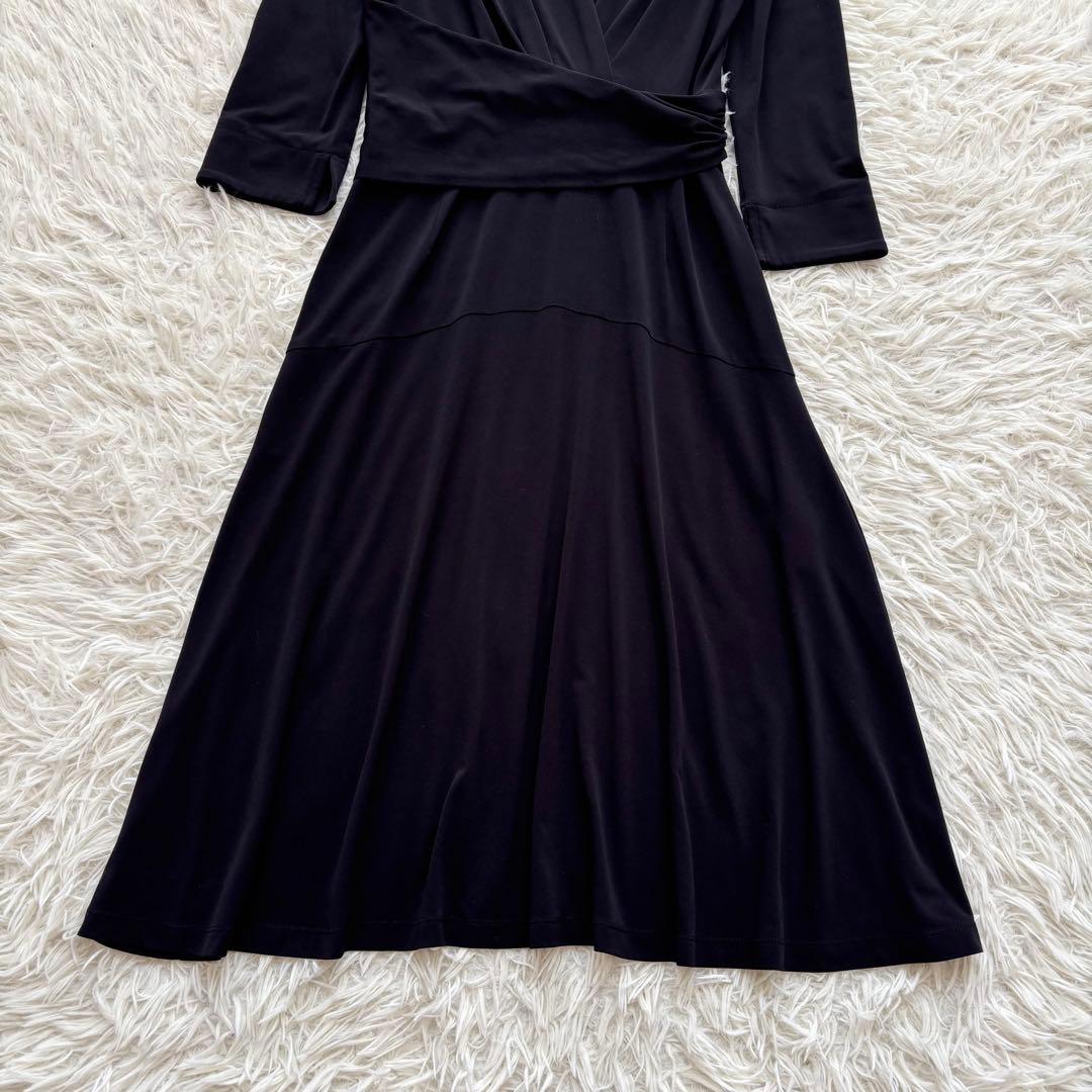 kayme ケイミー ストレッチジャージーワンピース Aライン 洗える 黒 M