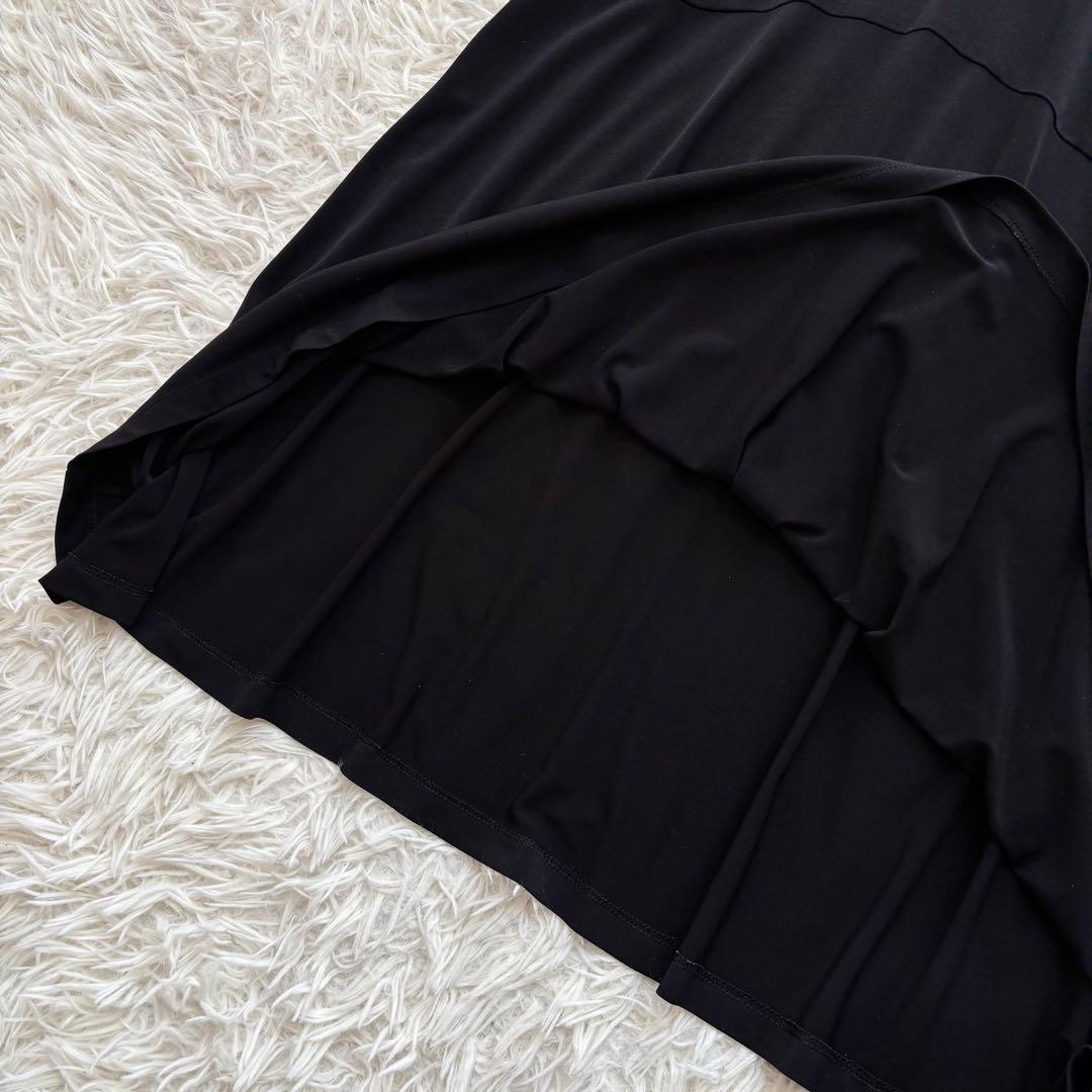 kayme ケイミー ストレッチジャージーワンピース Aライン 洗える 黒 M