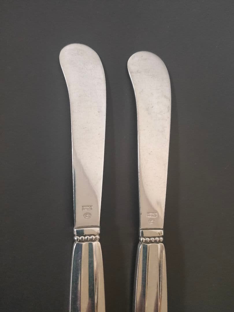 純銀製 ジョージジェンセン エコーン バター ナイフ 2本