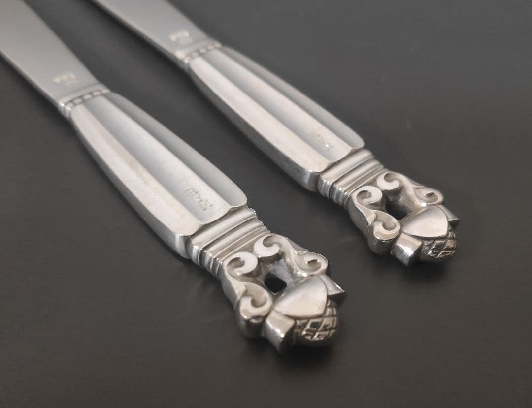 純銀製 ジョージジェンセン エコーン バター ナイフ 2本