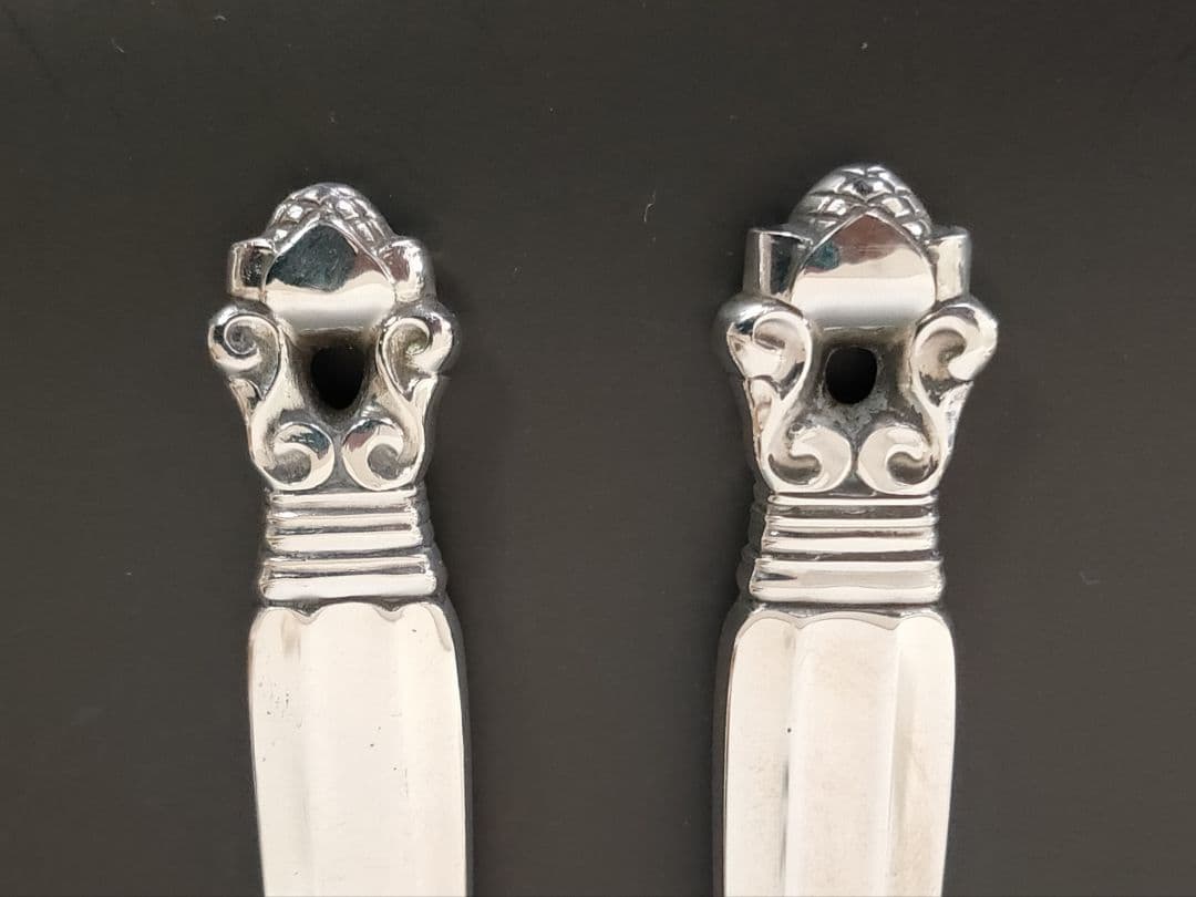 純銀製 ジョージジェンセン エコーン バター ナイフ 2本