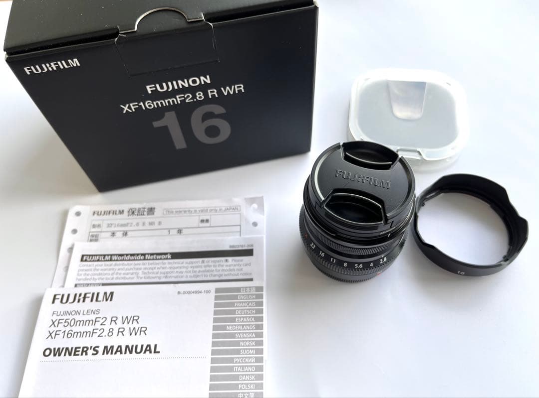 Fujinon XF 16mm F2.8 R WR ＋保護フィルター
