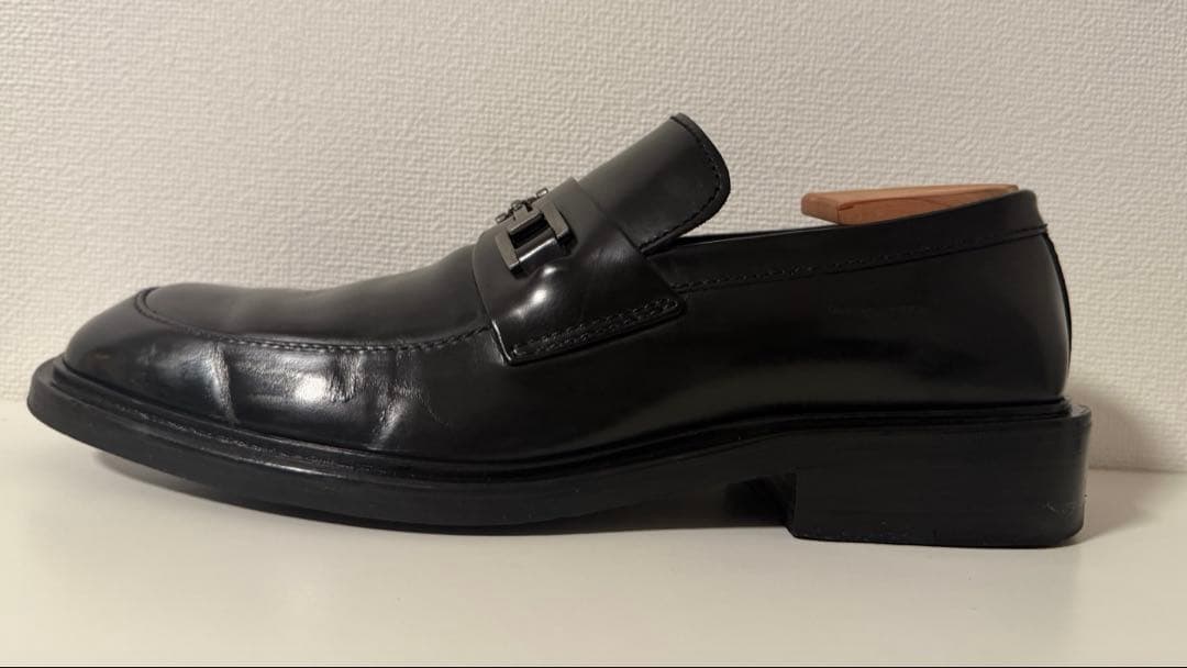 GUCCI スクエアトゥ ホースビット ローファー 黒 革靴