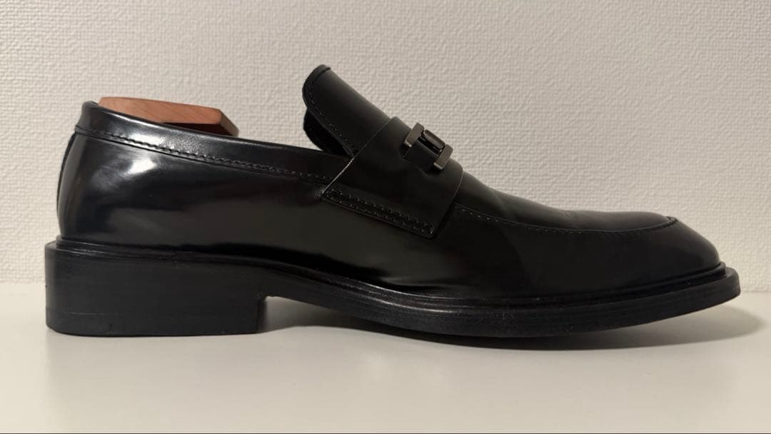 GUCCI スクエアトゥ ホースビット ローファー 黒 革靴