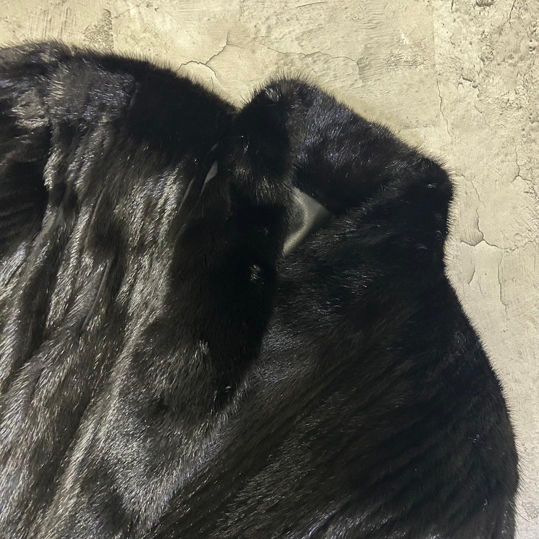 極美品 ミンクファー ラムレザー ブルゾンジャケット リバーシブル 80s