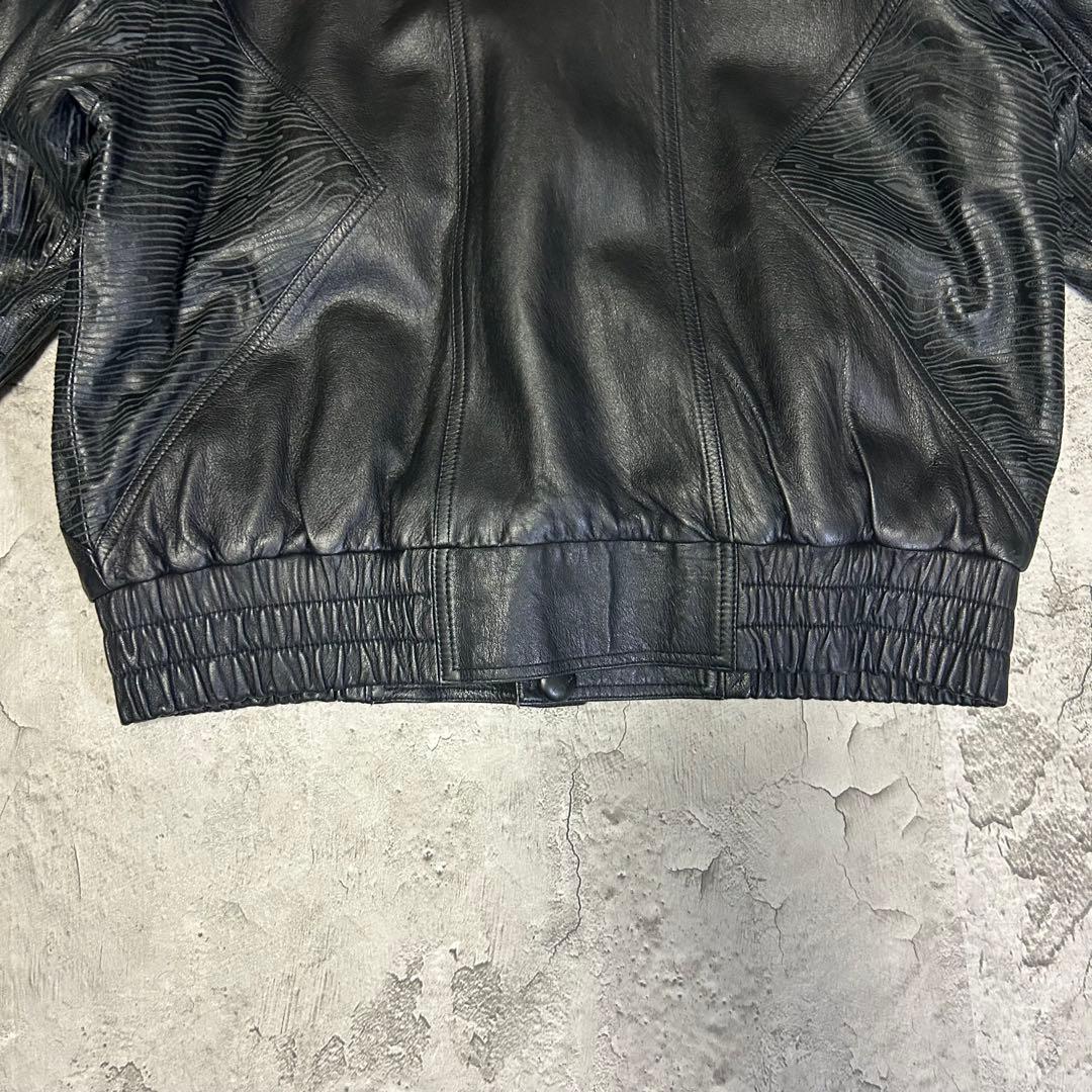 極美品 ミンクファー ラムレザー ブルゾンジャケット リバーシブル 80s