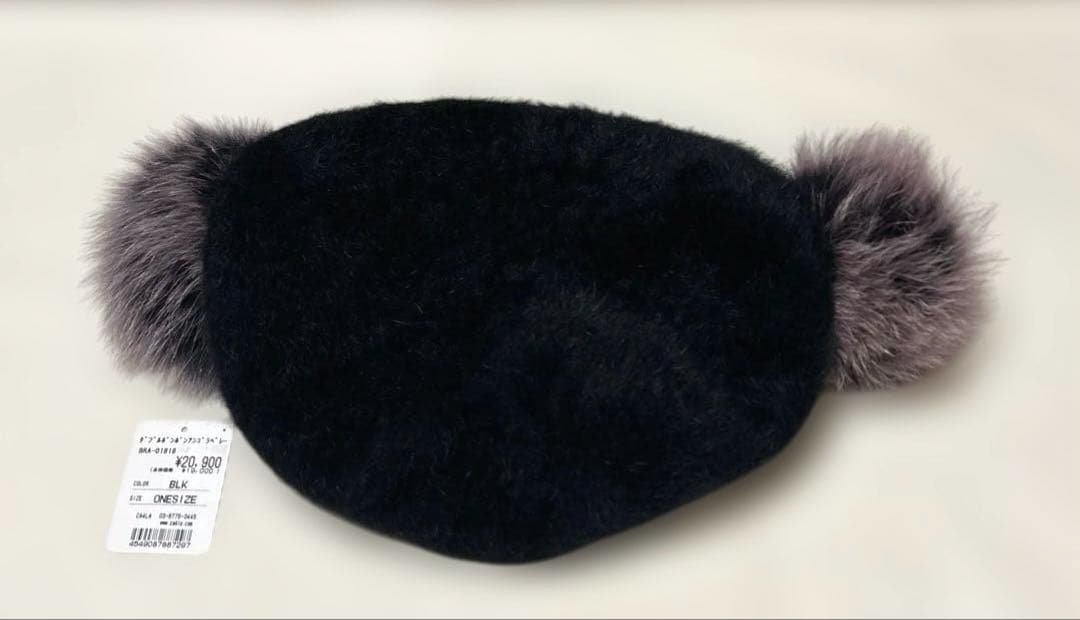 CA4LA ダブルポンポンアンゴラベレー帽