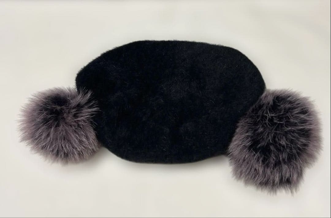 CA4LA ダブルポンポンアンゴラベレー帽