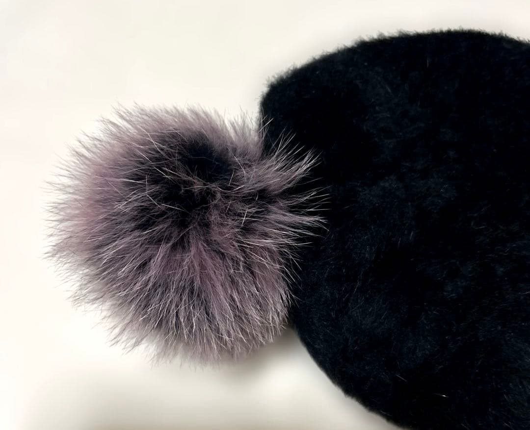 CA4LA ダブルポンポンアンゴラベレー帽