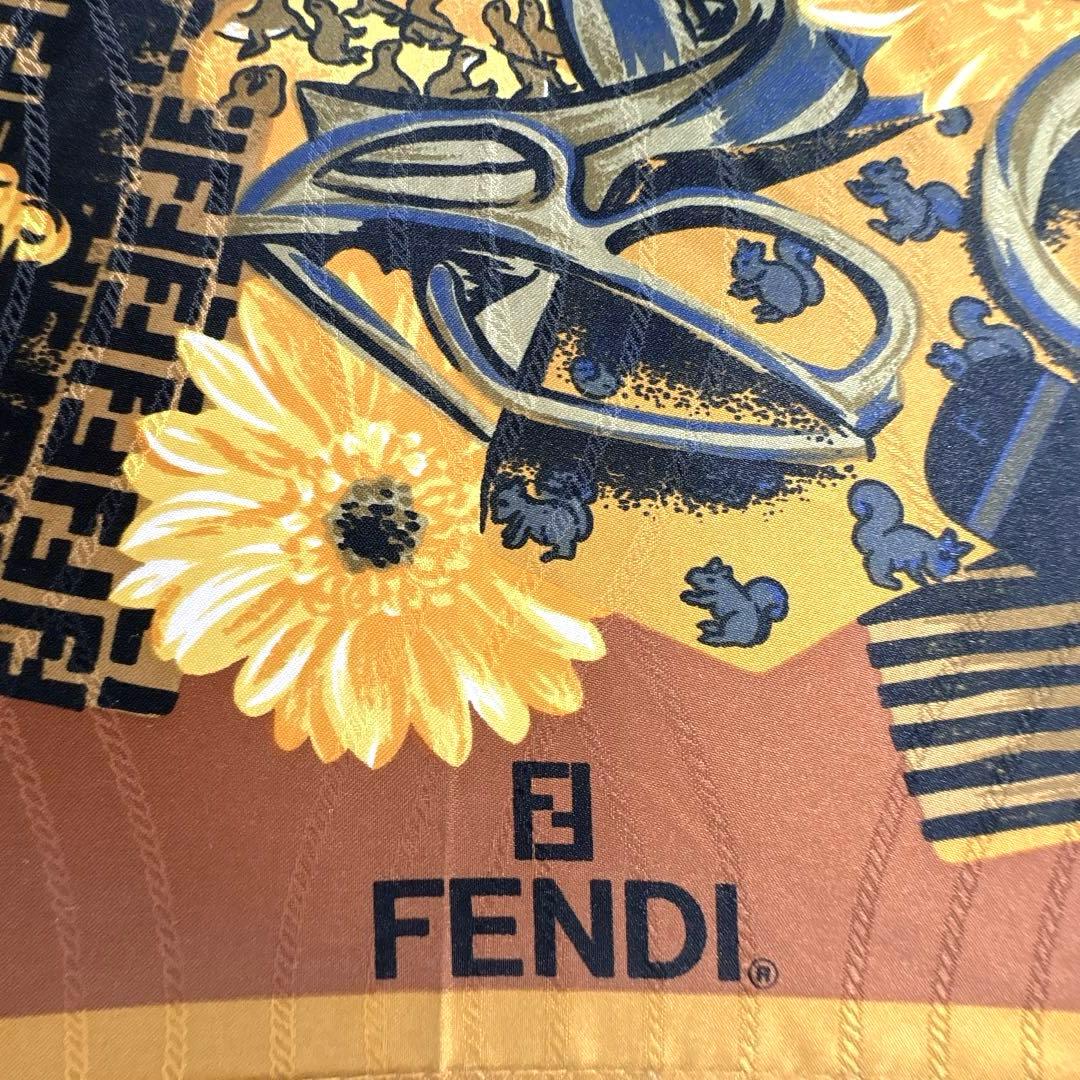 ヴィンテージ✨️未使用✨️FENDI フェンディ　雨傘　FFロゴ 花柄 ネイビー