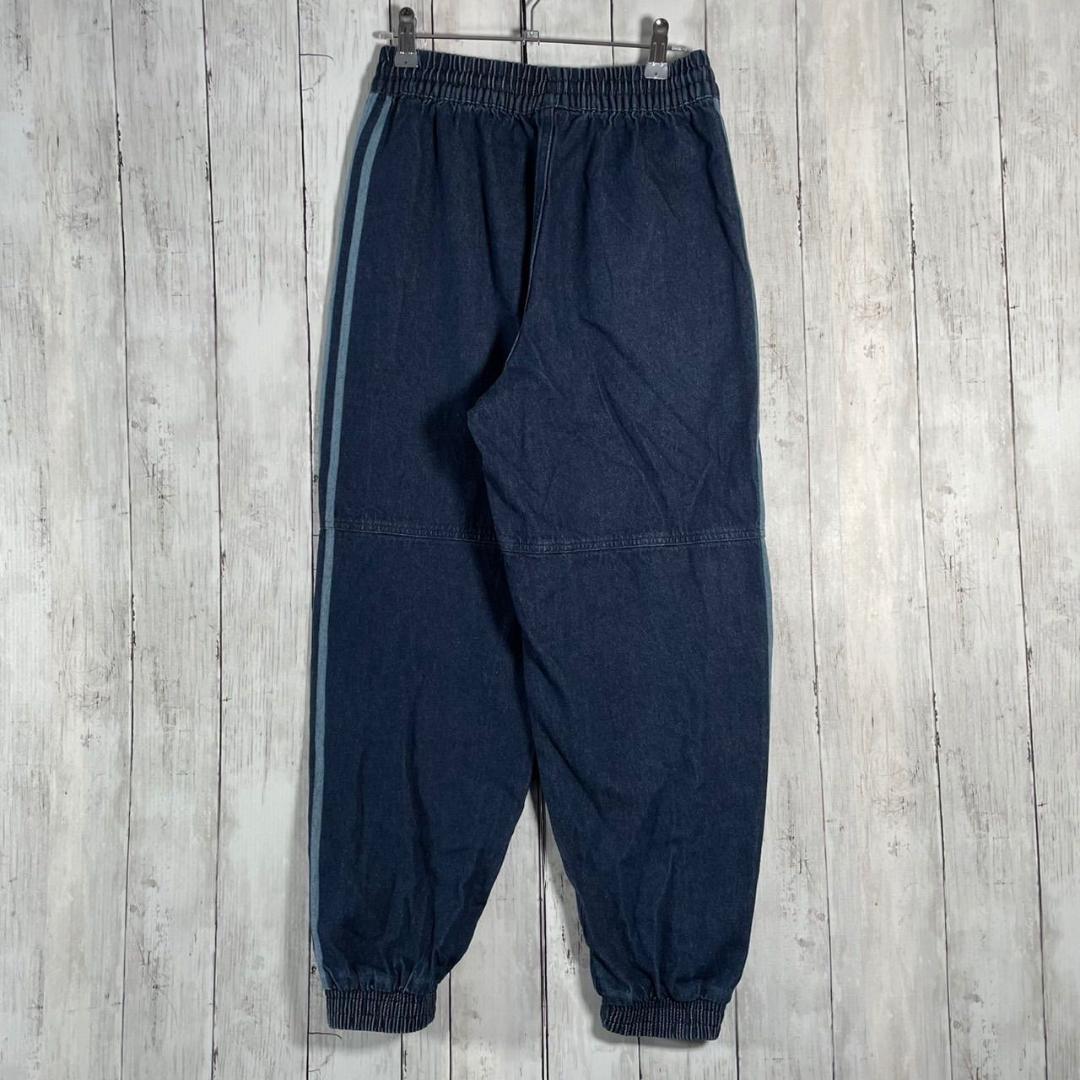 adidas アディダス スリーライン デニムパンツ ジョガー L ブルー