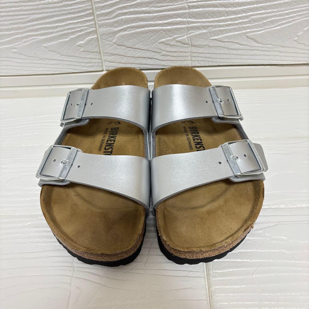 【試着のみ】BIRKENSTOCK アリゾナ 38 シルバー 24.5cm