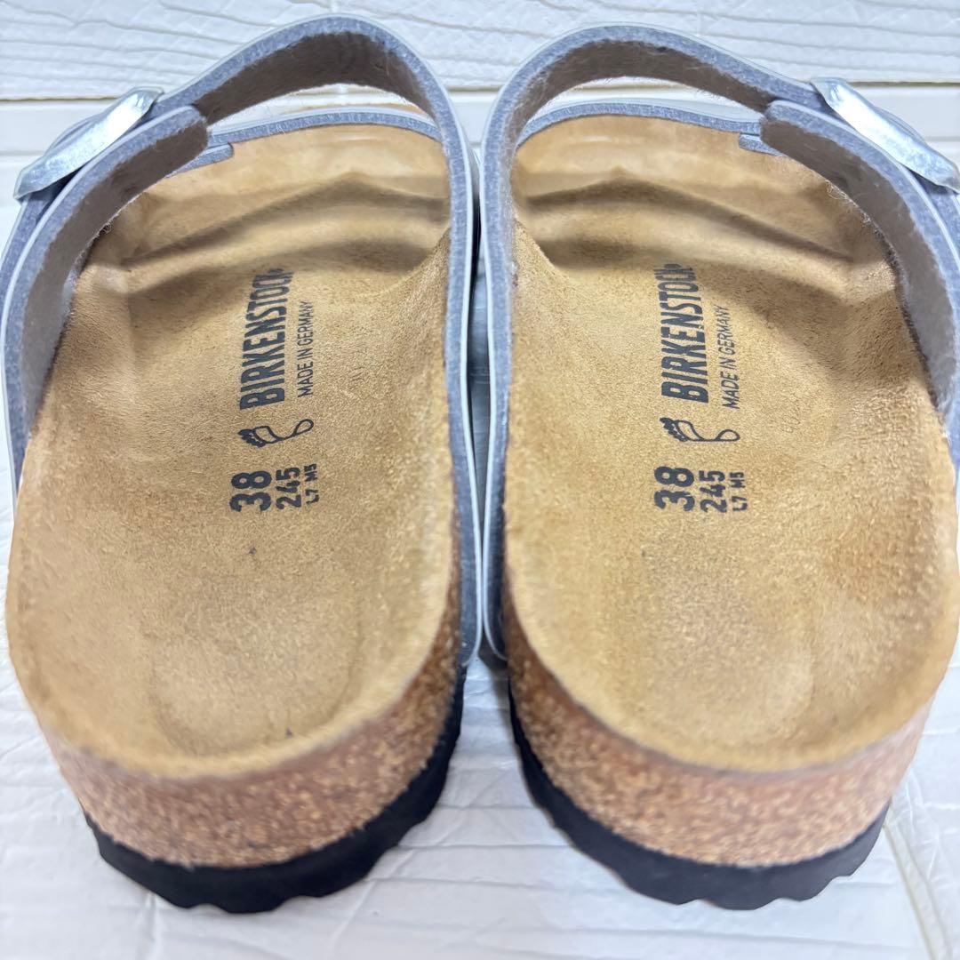 【試着のみ】BIRKENSTOCK アリゾナ 38 シルバー 24.5cm