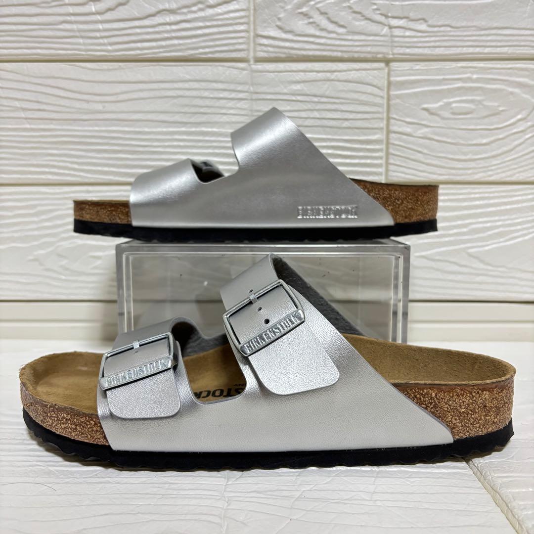 【試着のみ】BIRKENSTOCK アリゾナ 38 シルバー 24.5cm