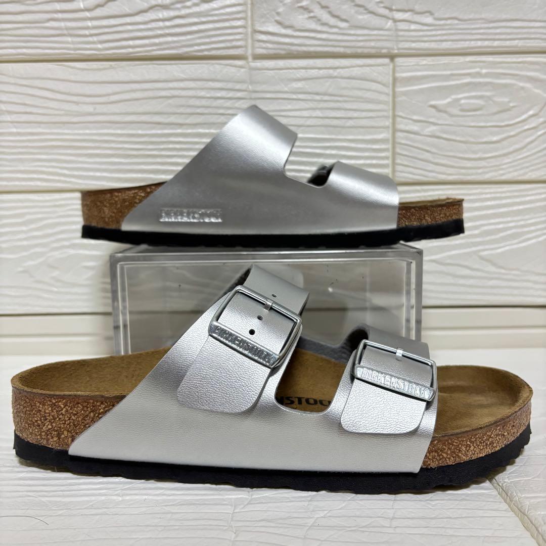 【試着のみ】BIRKENSTOCK アリゾナ 38 シルバー 24.5cm