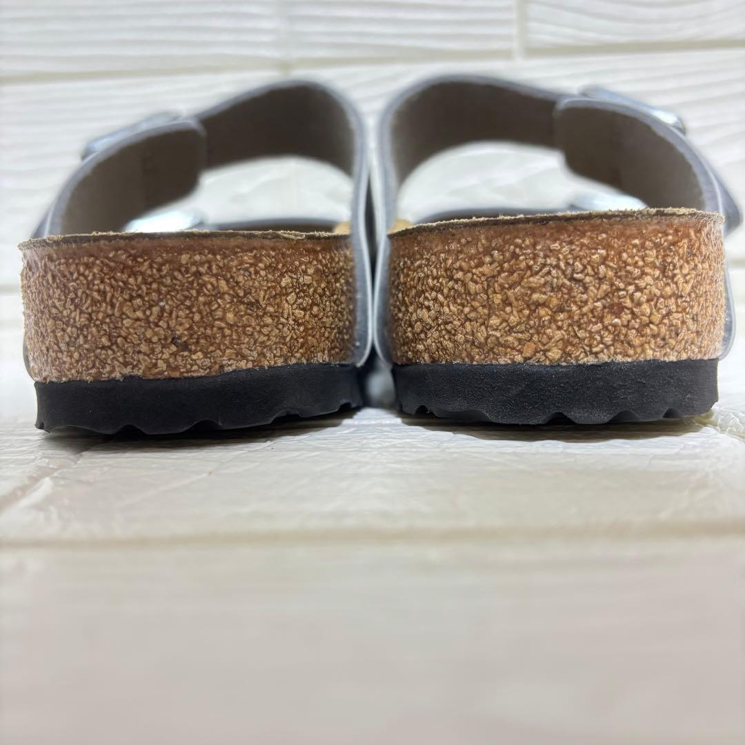 【試着のみ】BIRKENSTOCK アリゾナ 38 シルバー 24.5cm