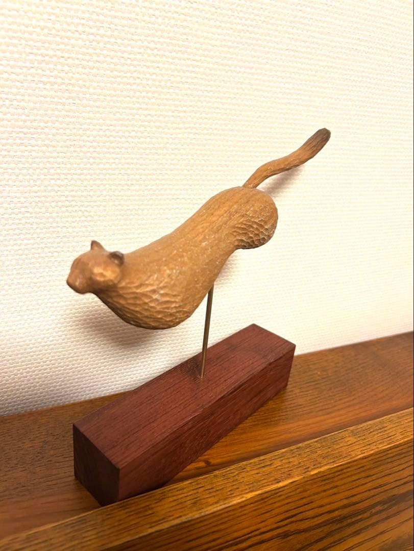 苔むす木工　オブジェ　チーター　ヒョウ