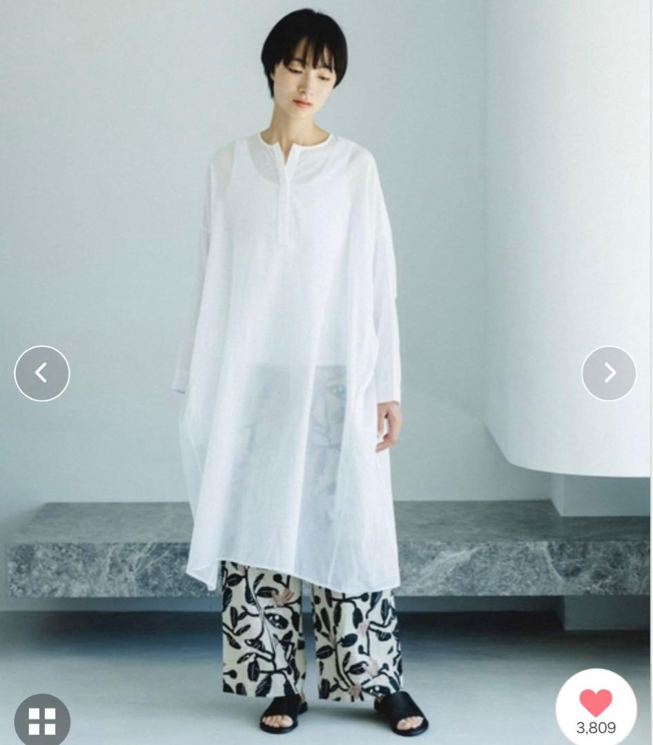 新品タグ付◆ かぐれ コットンリネンプリントイージーパンツ