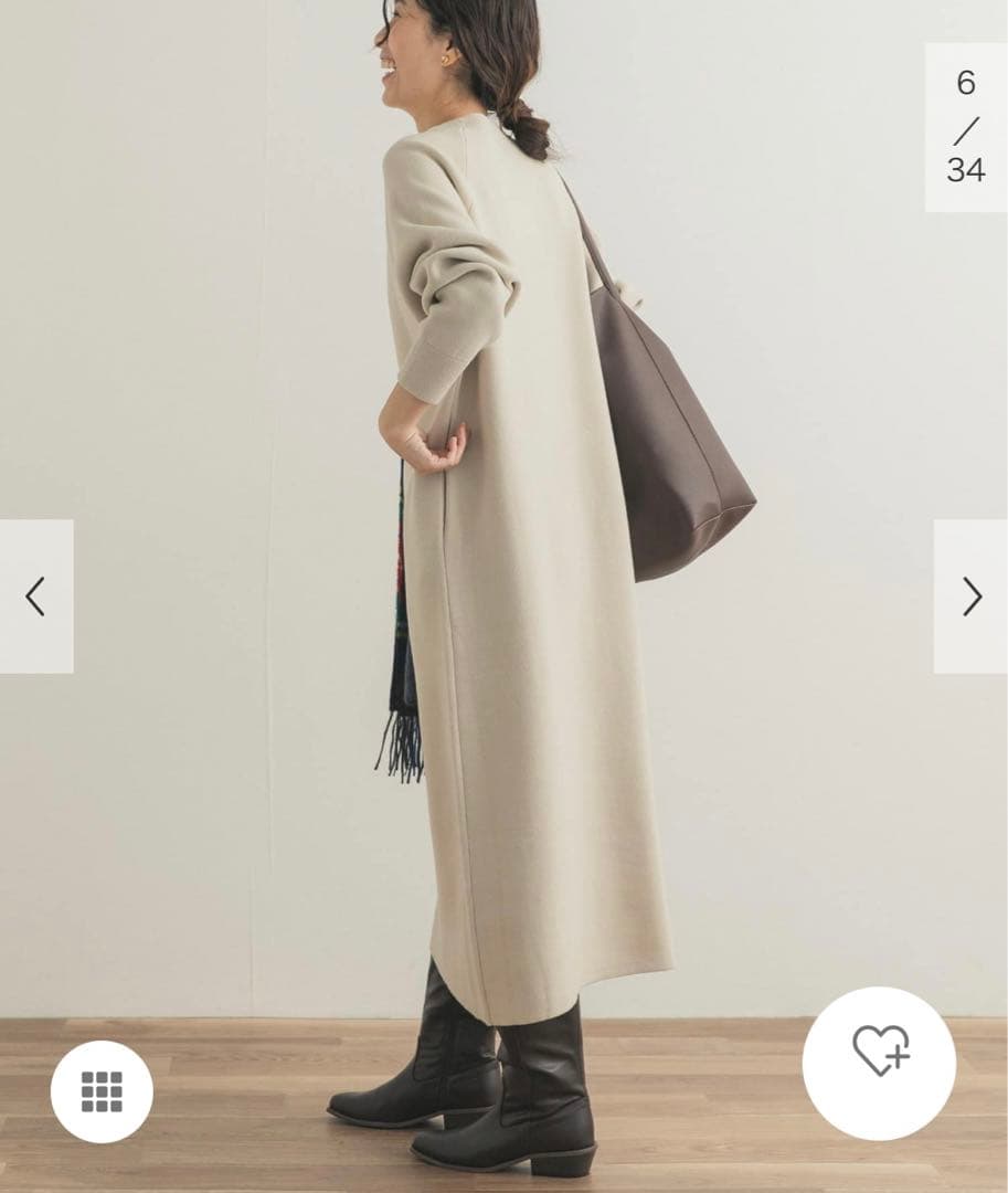 新品タグ付◆ L/BEG DOORS スウェットライクニットワンピース