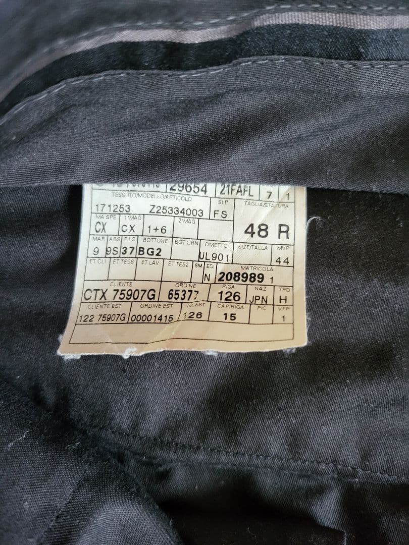 GUCCI　高級スーツ48R ダークネイビー　セットアップ　パンツの膝下に小穴