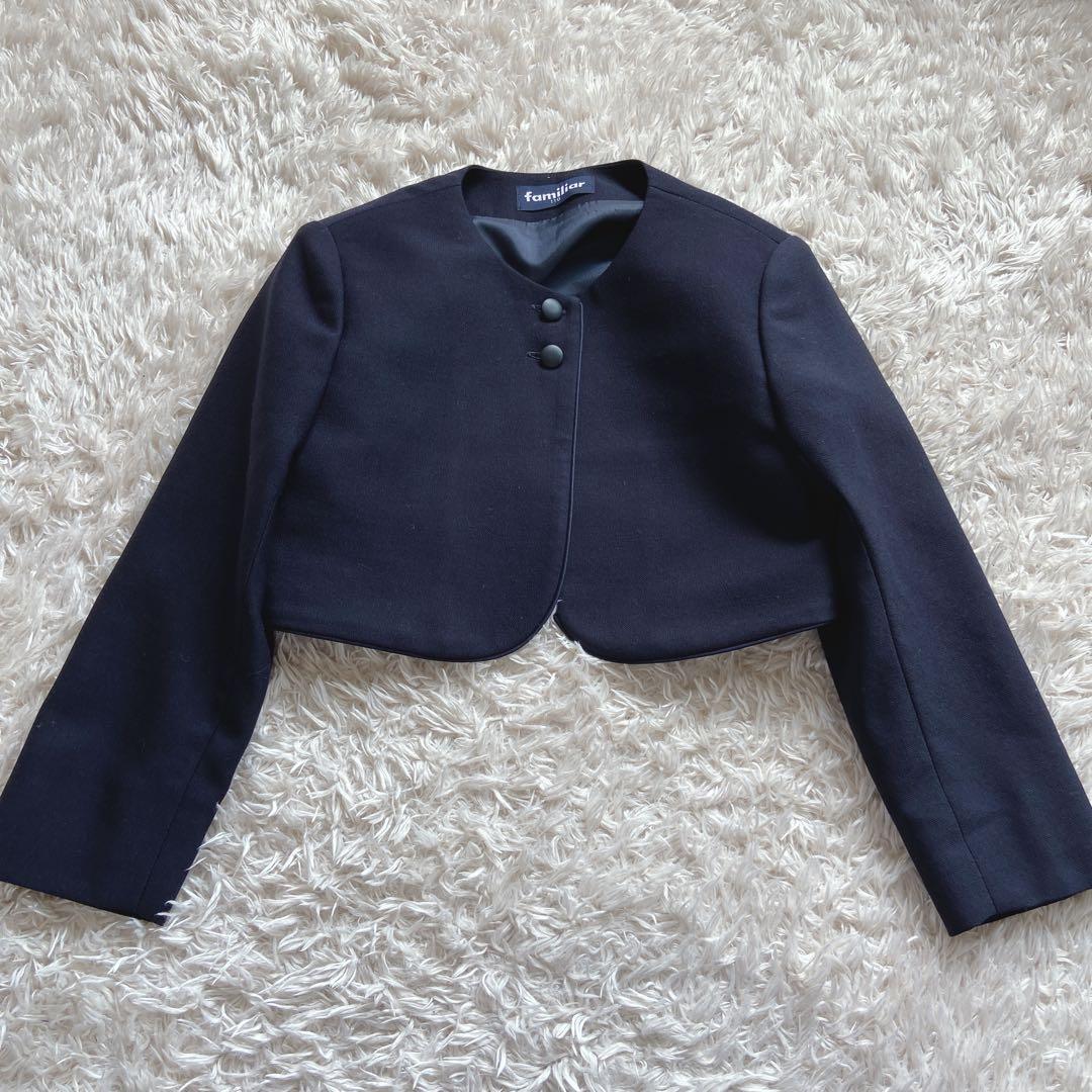 美品完品　ファミリア　現行と同デザイン　お受験スーツ　アンサンブル　110 紺