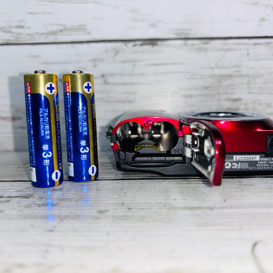 【動作良好】Nikon デジタルカメラCOOLPIX L23 レッド