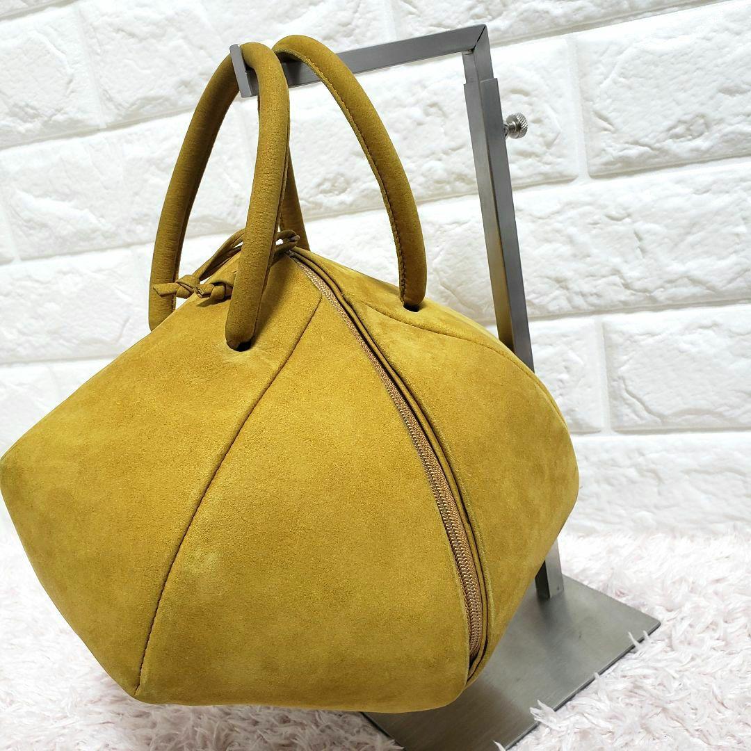 Sybilla シビラ スエードラウンドボールハンドバッグ 着物 マスタード美品